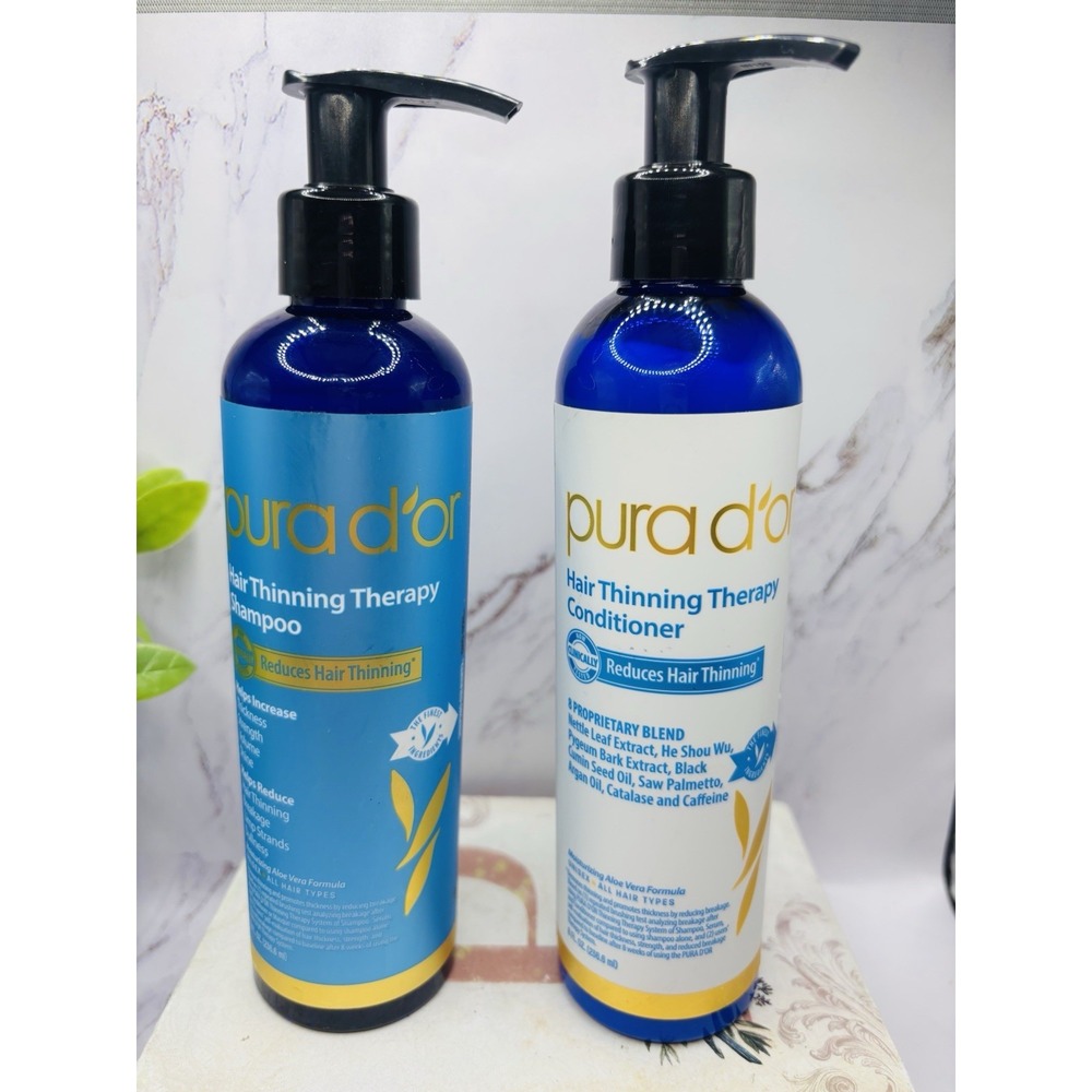 New Pura D'Or Hair‎ Thinning Therapy Shampoo & Conditioner Reduces Hair Thinning